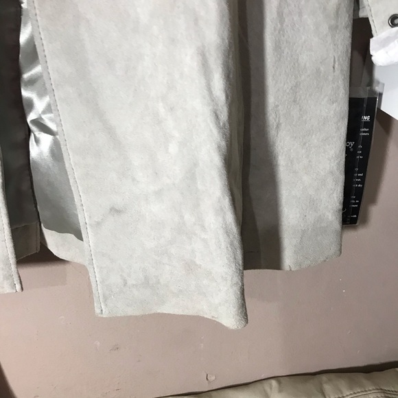 Pamela McCoy Jacket Leather Coat Long Gray New - Picture 5 of 8